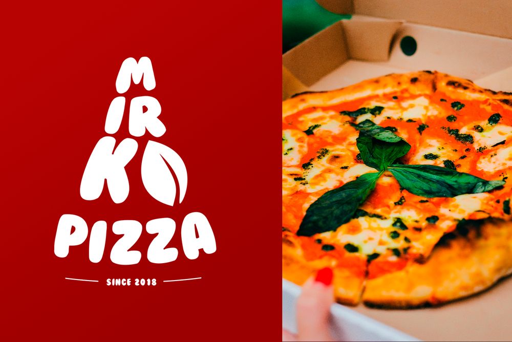 Mirko Pizza Logo Concept Typographical Scenery