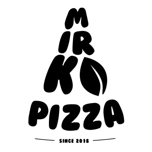 Mirko Pizza Logo Concept Typographical Shaped