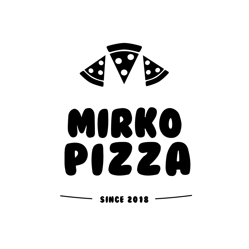 Mirko Pizza Logo Concept M Shaped Slices
