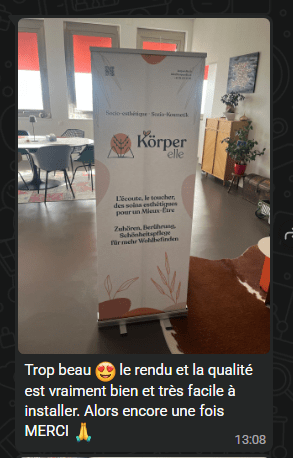 Retour enthousiaste de la cliente